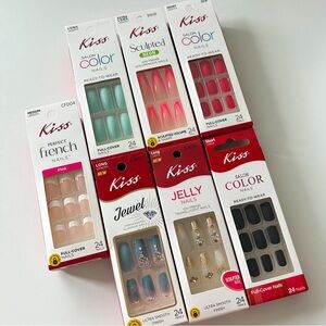 BNIB KISS Press-On Nails Bundle (7 Packs)